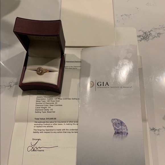 Vintage-Inspired Rose Gold Bezel-Set Diamond Ring - Picture 8 of 8